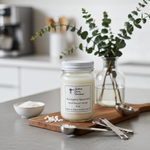 Load image into Gallery viewer, Hand poured candle in a 16 oz mason jar on a kitchen counter with a plant and kitchen items in the background. Southern Charm Farmhouse.