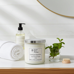Load image into Gallery viewer, Invigorating Eucalyptus Spearmint farmhouse candle in a glass jar for focus, energy, and stress relief. Southern Charm Farmhouse.