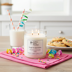 Load image into Gallery viewer, Hand-poured candle topped with colorful candy sprinkles in a glass jar - Southern Charm Farmhouse Sugar & Sprinkles scent