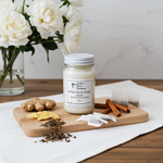 Load image into Gallery viewer, Strongly scented 16 oz White Tea and Ginger Mason jar candle with a high-performance wax blend for a room-filling spa fragrance. Southern Charm Farmhouse.