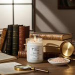 Load image into Gallery viewer, 16 oz Mason Jar Black Sea Candle on a wooden surface with books and decorative items. Southern Charm Farmhouse.

