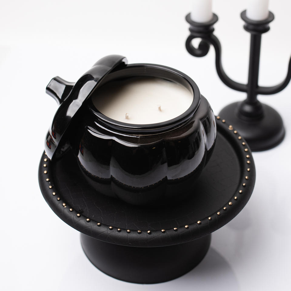 Black Pumpkin Candle, 3 Wick