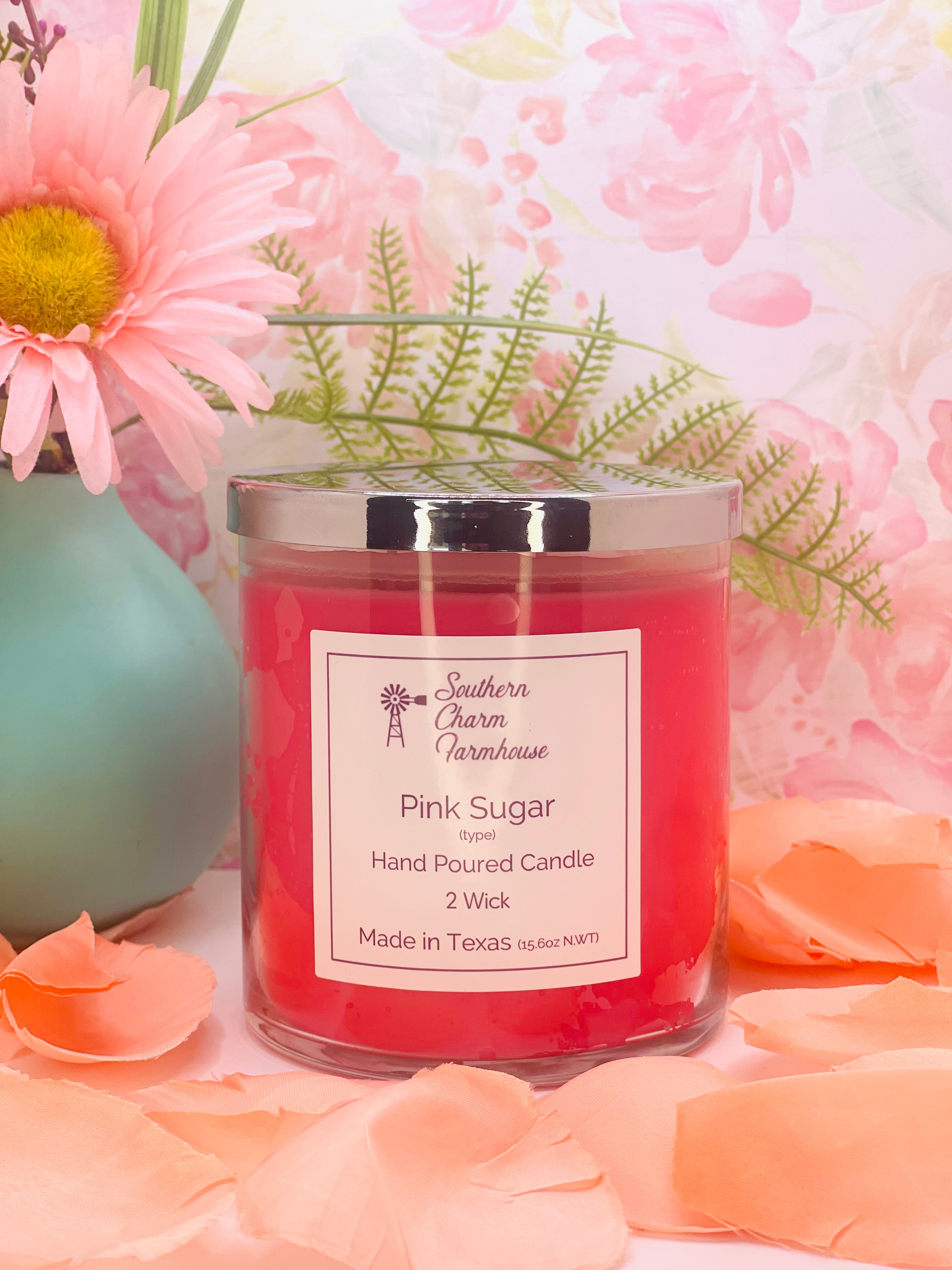 Pink Sugar Candle, 2 Wick