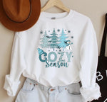 Load image into Gallery viewer, Cozy Season w/ trees &amp; Snowman Shirt
