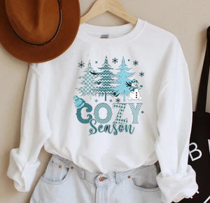 Cozy Season w/ trees & Snowman Shirt