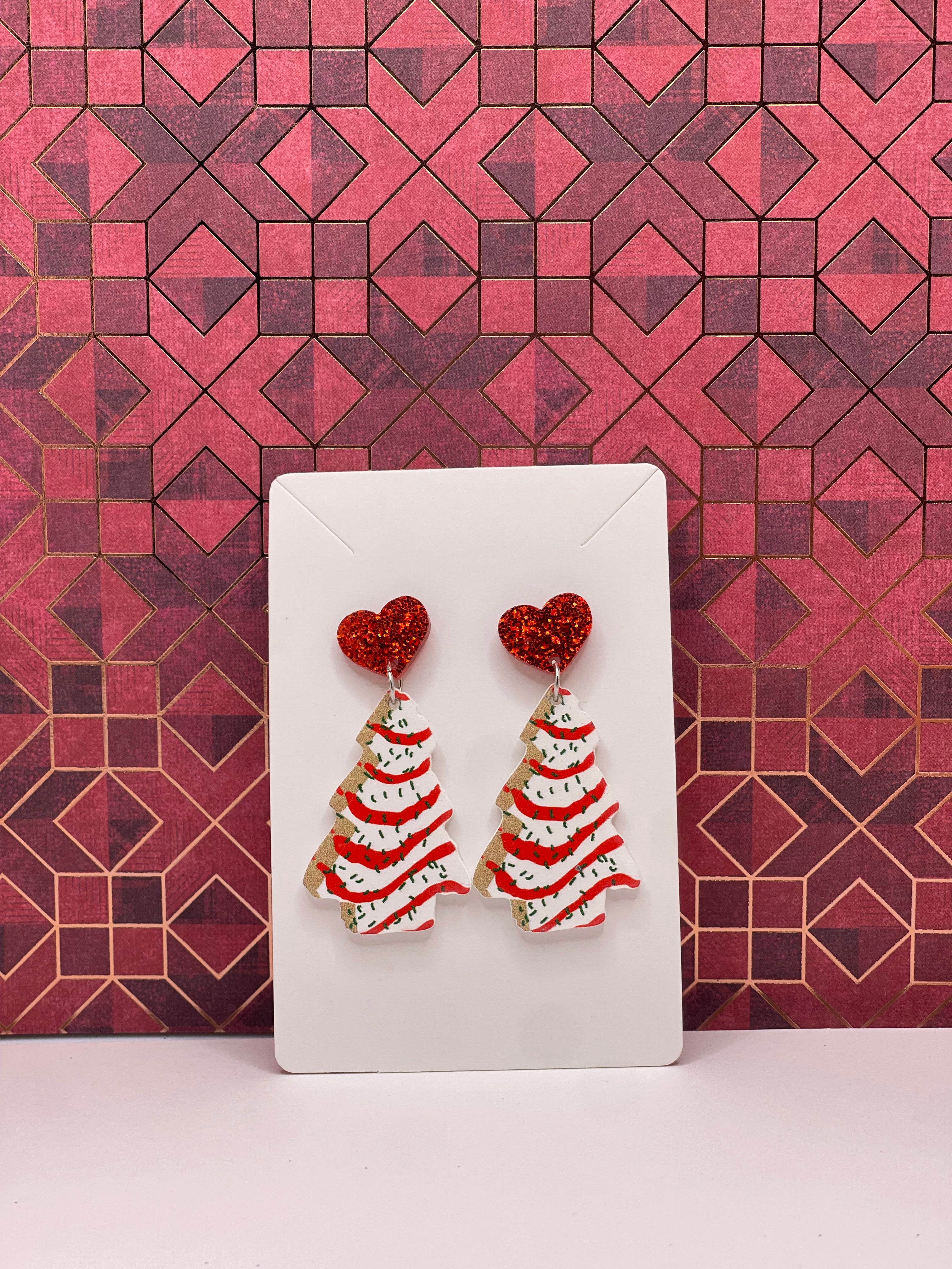 Little Debbie Christmas Tree Earrings