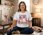 Load image into Gallery viewer, Woman wearing a Dog shirt looking like ghosts with 'In October We Wear Pink' in a cozy living room. Southern Charm Farmhouse.
