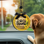 Load image into Gallery viewer, Car freshie with 'Dog Mama' text hanging from a car's rearview mirror, with a dog looking out the window. Southern Charm Farmhouse.
