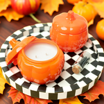Load image into Gallery viewer, Fall Orange Pumpkin Candle, 2 Wick
