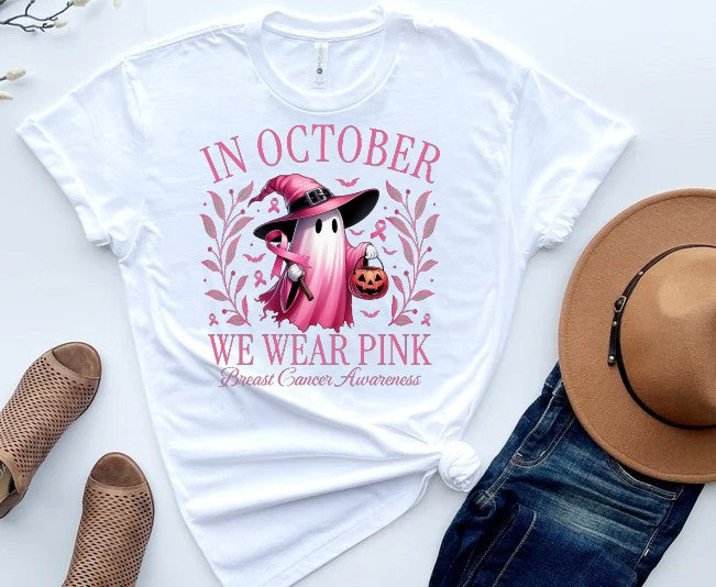 In October we wear Pink Ghost Shirt