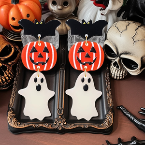 Halloween Earrings Bat, Pumpkin & Ghost (Glow in the Dark Ghost)