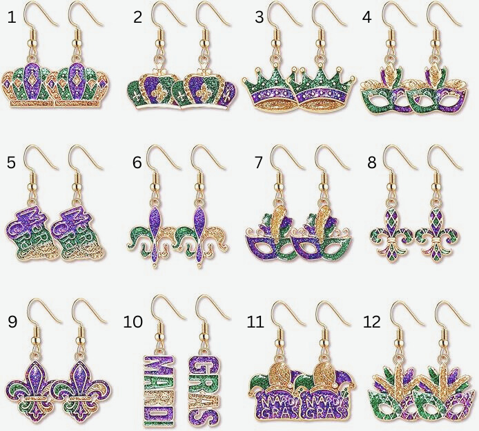 Mardi Gras Earrings