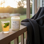 Load image into Gallery viewer, Strongly scented Midsummer's Night Mason jar candle with a premium wax blend for a long-lasting, masculine aroma. Southern Charm Farmhouse.

