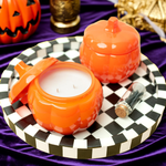 Load image into Gallery viewer, Orange Halloween Pumpkin Candle, 2 Wick
