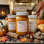 Load image into Gallery viewer, Three jars of Southern Charm Candles on a wooden table with pumpkins and fall decor.
