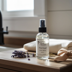 Load image into Gallery viewer, 4 oz Bottle of Southern Charm Farmhouse Pink Sugar Linen Spray on a wooden surface with lavender flowers. Southern Charm Farmhouse.
