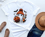 Load image into Gallery viewer, Ghost with Pumpkin Halloween Shirt
