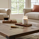 Load image into Gallery viewer, Strongly scented Santal 33 Mason jar candle with a high-fragrance wax blend for maximum scent throw. Southern Charm Farmhouse.
