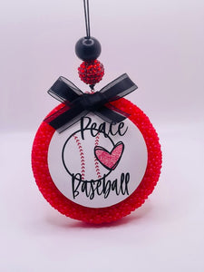 Peace Baseball Car Freshie