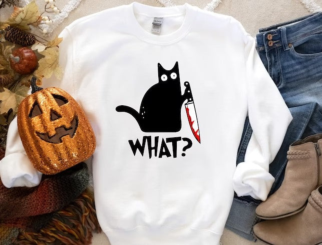 Halloween Cat What? Shirt