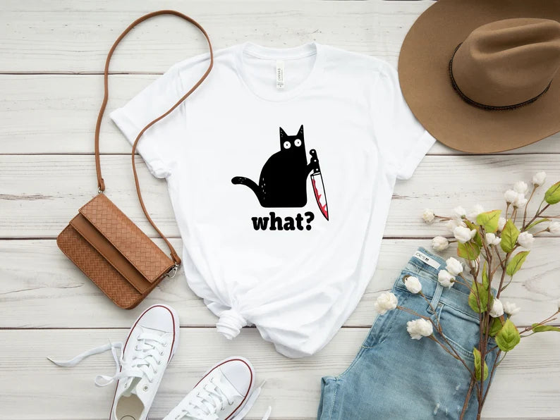 Halloween Cat What? Shirt