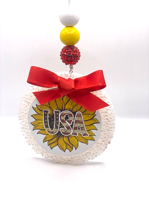 USA Sunflower Car Freshie